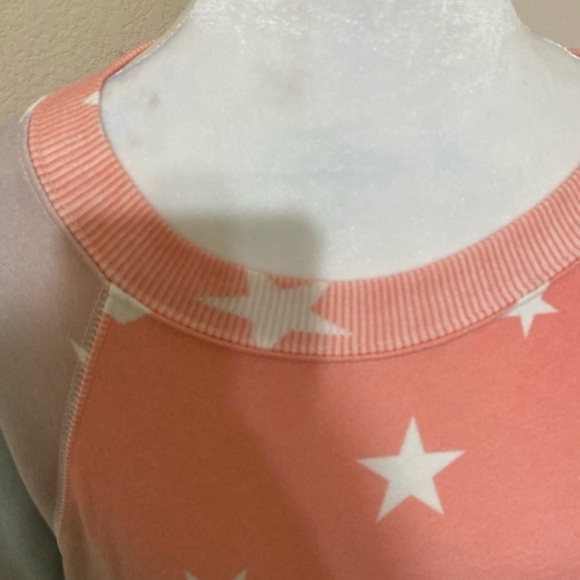 Wild fox star crewneck sweatshirt faded ombré pastel slouchy oversized cozy L - Picture 5 of 15